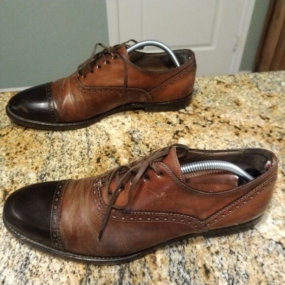 Alexander McQueen Men Size EU 42 US 9 Brown Leather Brogue Double Monk Shoes Alexander McQueen Men Size EU 42 US 9 Brown Leather Brogue  main image 4